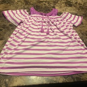 Justice Striped Off-The-Shoulder Top